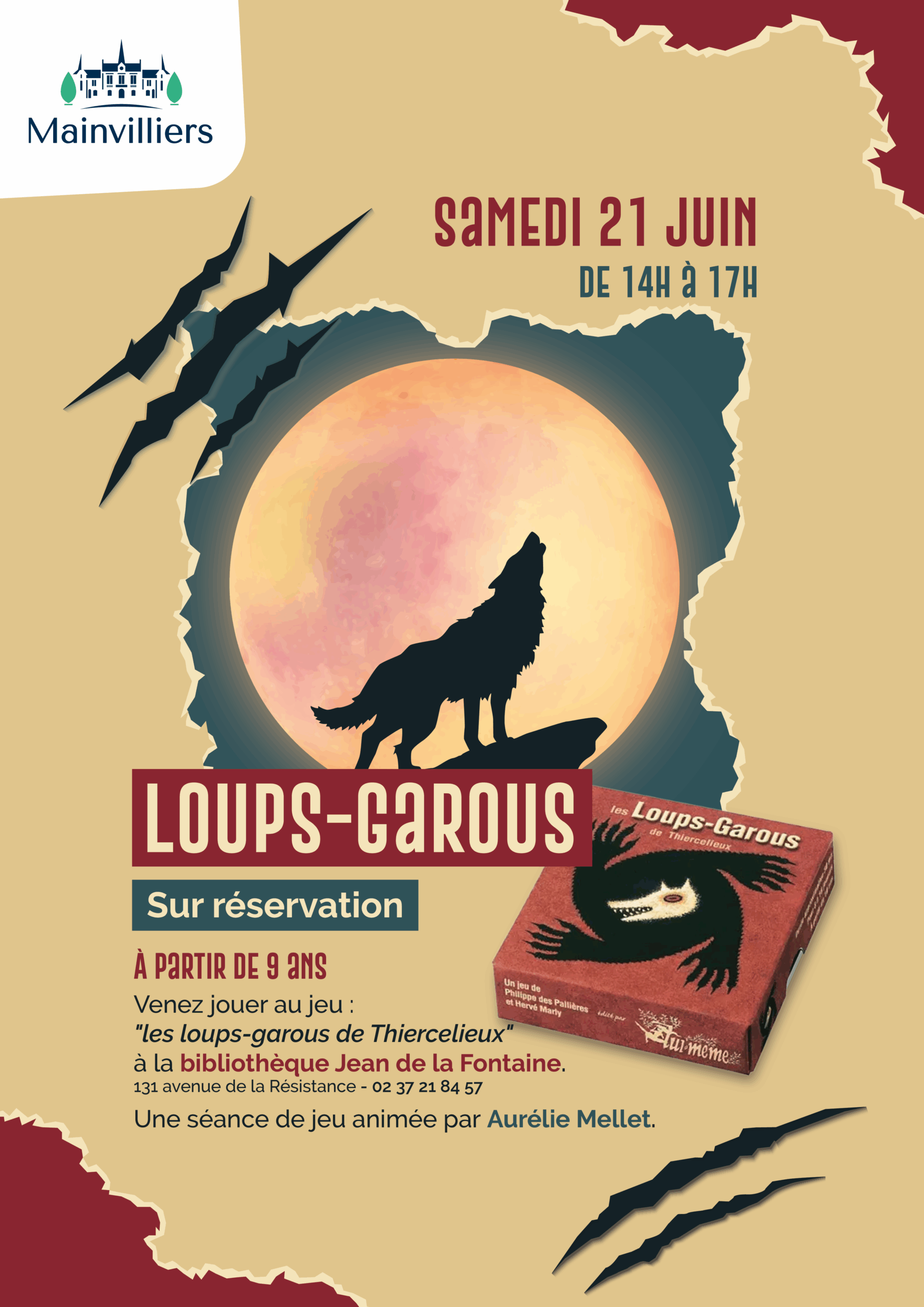 21.06 – AFFICHE LOUP-GAROU – BIBLIOTHÈQUE